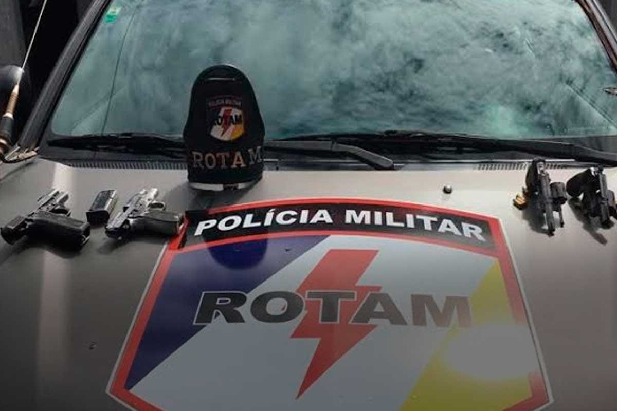Armas apreendidas pela PM
