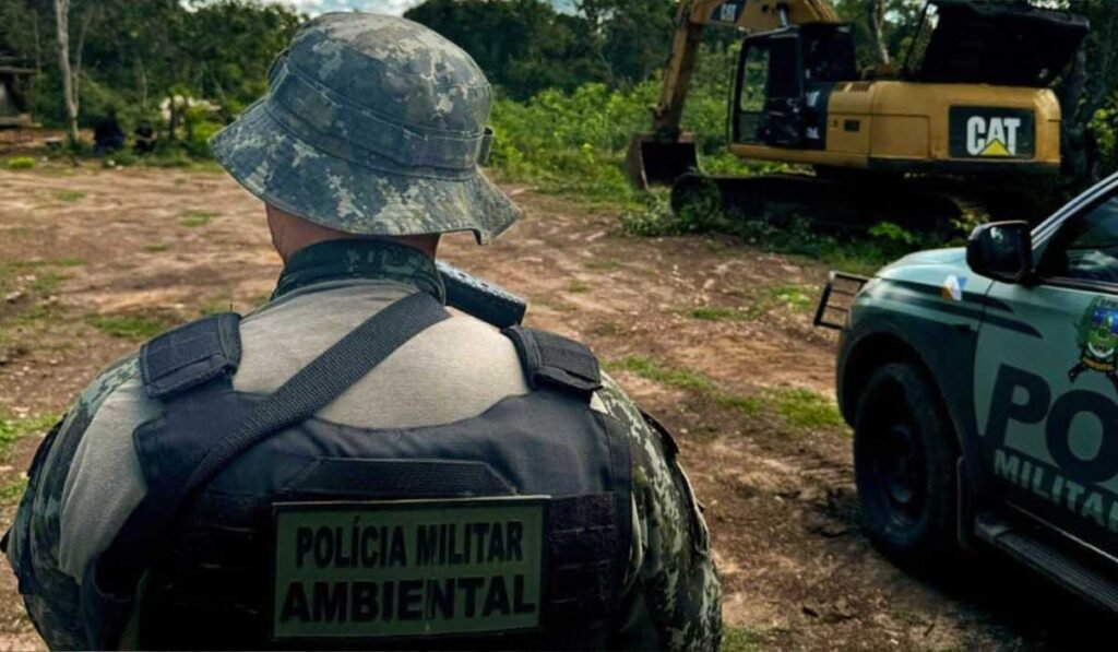 PM flagra garimpo ilegal no interior do Tocantins e suspeito é multado em mais de R$ 500 mil