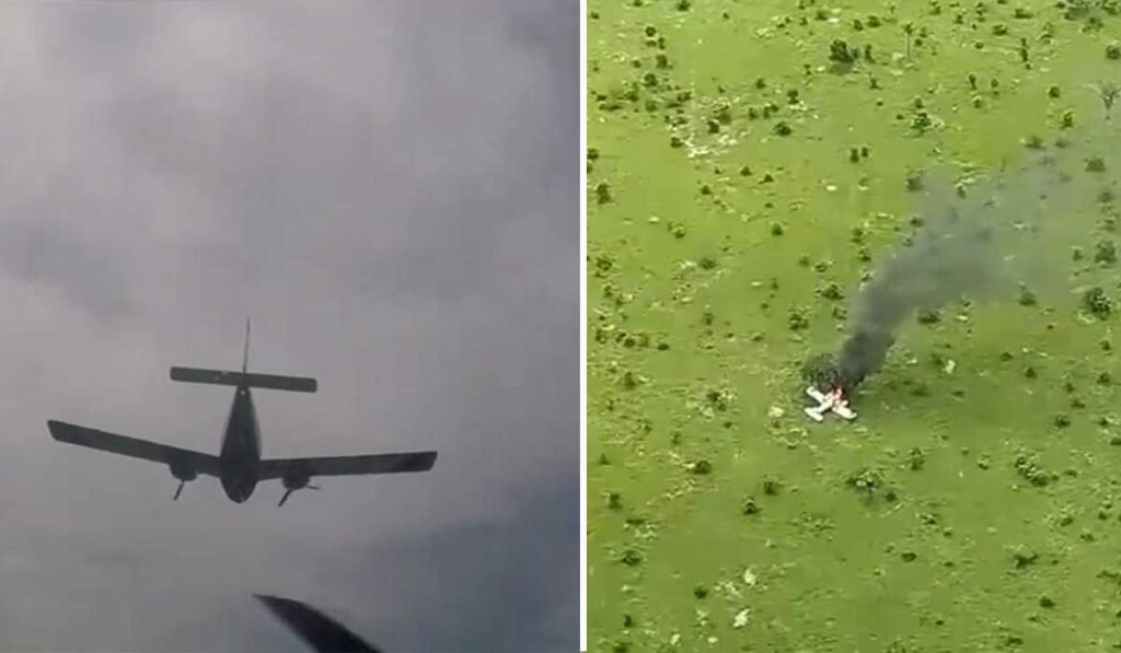 Avião vindo da Bolívia faz pouso forçado após ser interceptado pela FAB em MT; Vídeo