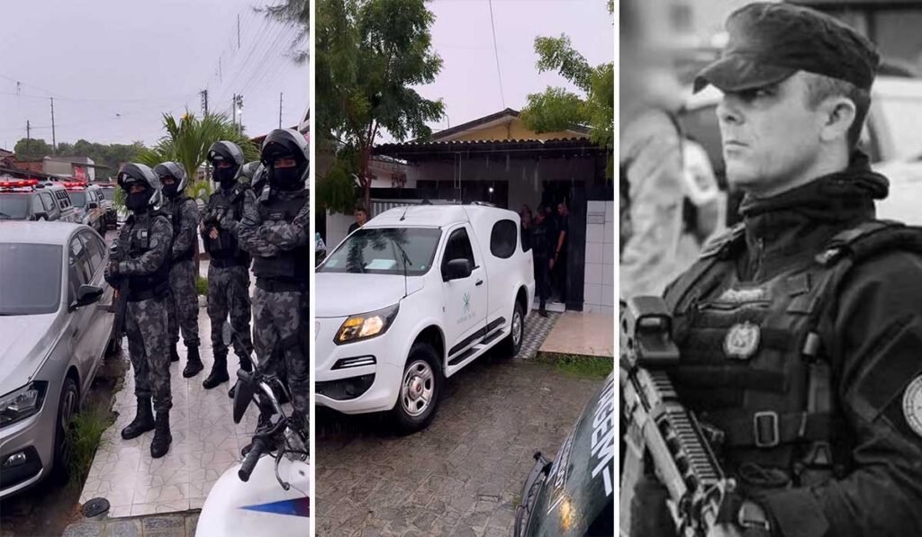 Corpo de PM que foi baleado por Policial do Tocantins é recebido com homenagens ao chegar na Paraíba.