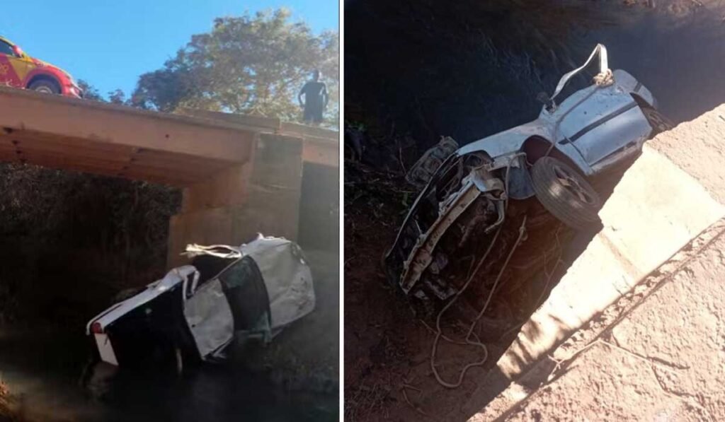Adolescente morre e três pessoas ficam feridas após picape cair de ponte em Goiás