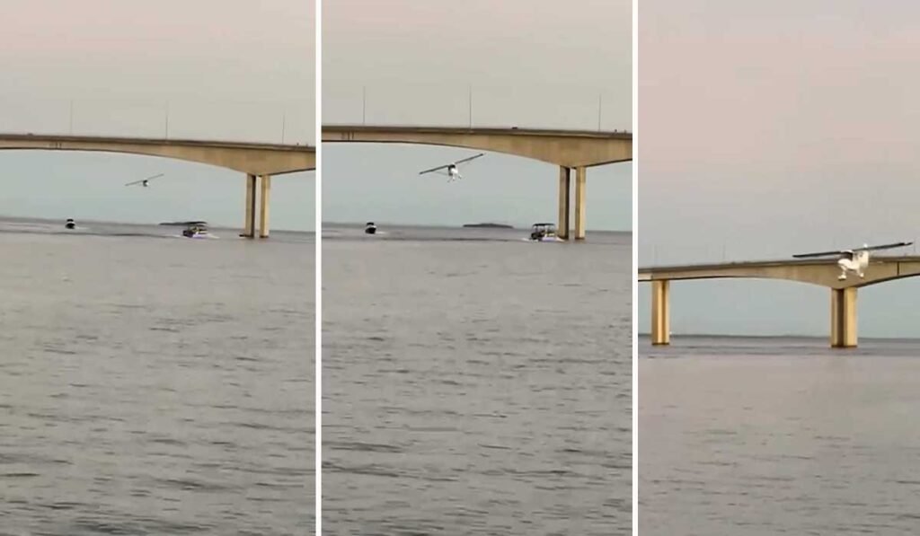 Vídeo mostra o momento em que avião faz voo rasante e passa debaixo de ponte entre Palmas e Porto Nacional.