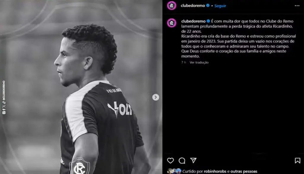 Jogador do Remo e outros dois são mortos durante tiroteio no Pará