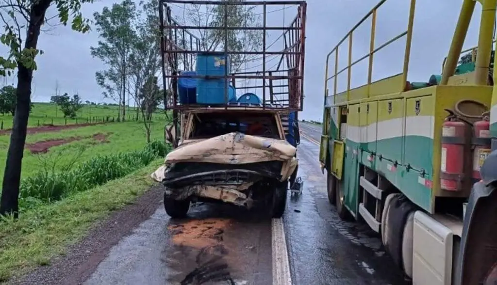 a wrecked car on the road