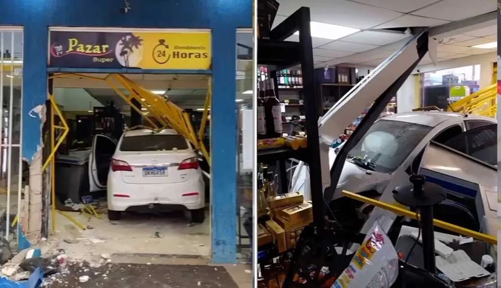 a car in a garage
