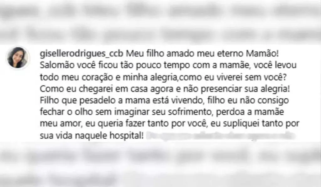 “Como viverei sem você?”, desabafa mãe de menino que morreu após ser esquecido em carro por dona de creche
